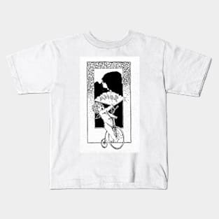 Cupid on a bicycle - vintage book illustration Kids T-Shirt